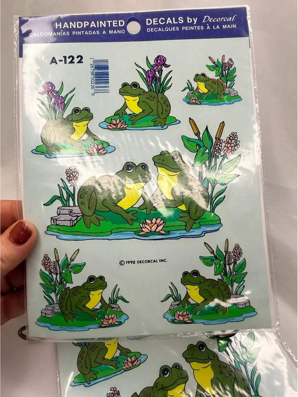 1992 Vintage Decorcal Frog Water Transfer Decals A-122
